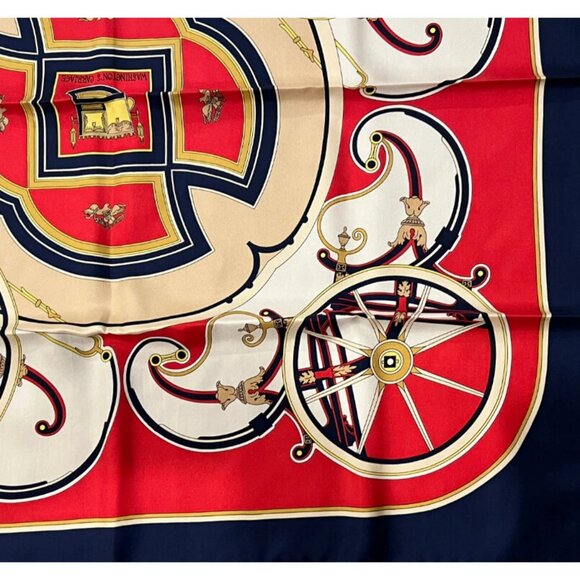 Authentic RARE! Hermes Washington's Carriage Vintage 90cm Silk Scarf - Picture 4 of 7